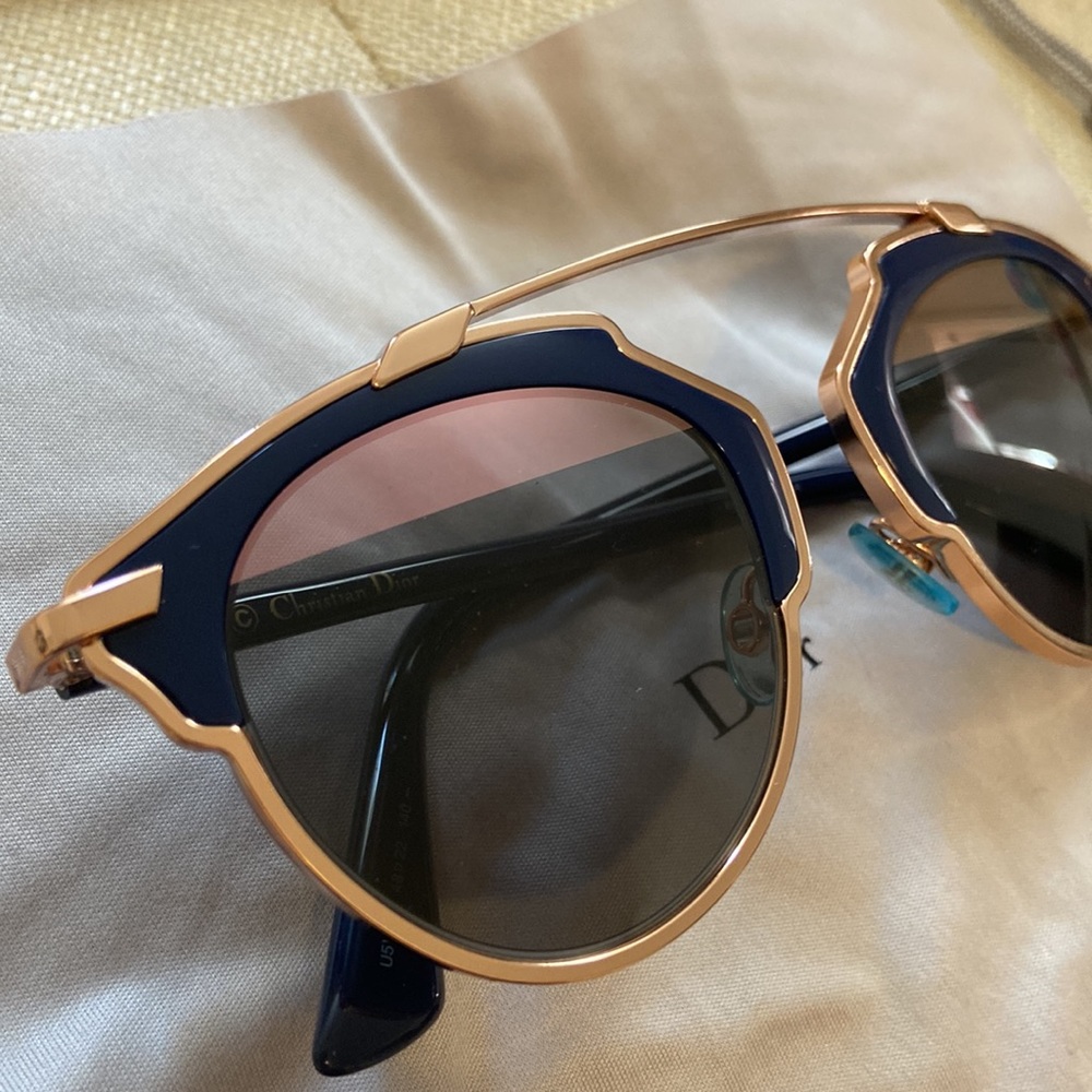 Dior So Real glasses navy gold and rose gold PERFECT CONDITION